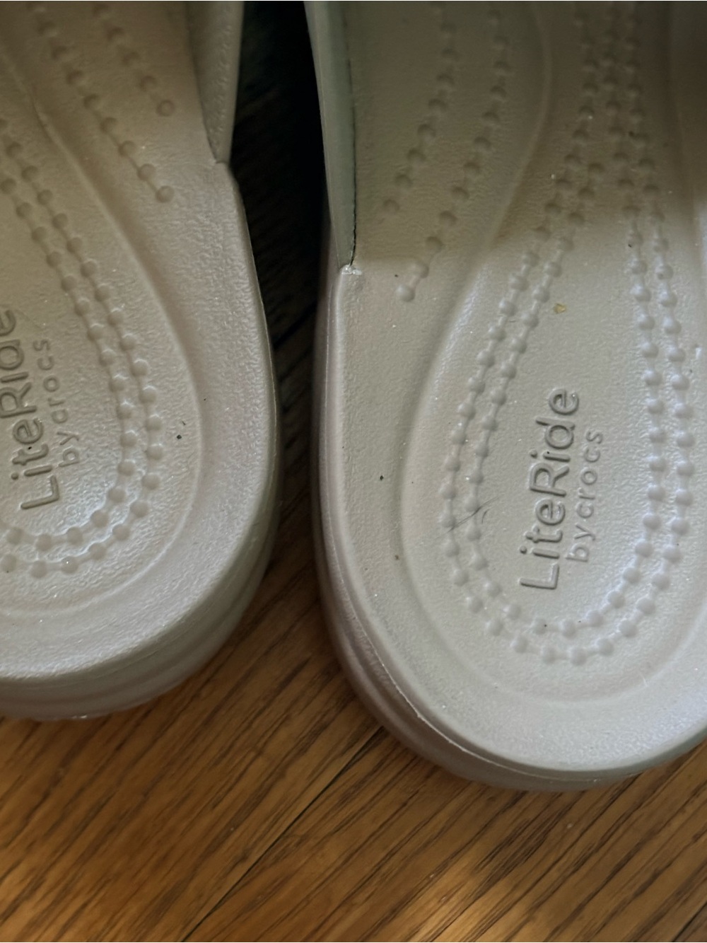 CROCS Women's Double-Strap Slide Sandals in Light Gray - Picture 3 of 5